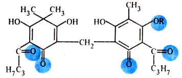 флаваспидиновая кислота R=H; флаваспидин R=OCH3