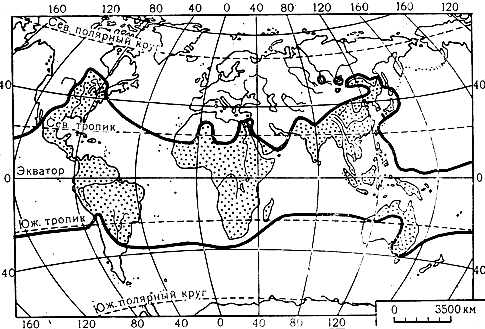 Карта 11. Ареал семейства луносемянниковых