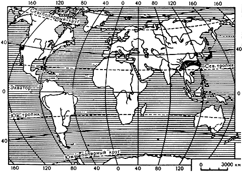 Карта 37. Ареал рода торрея